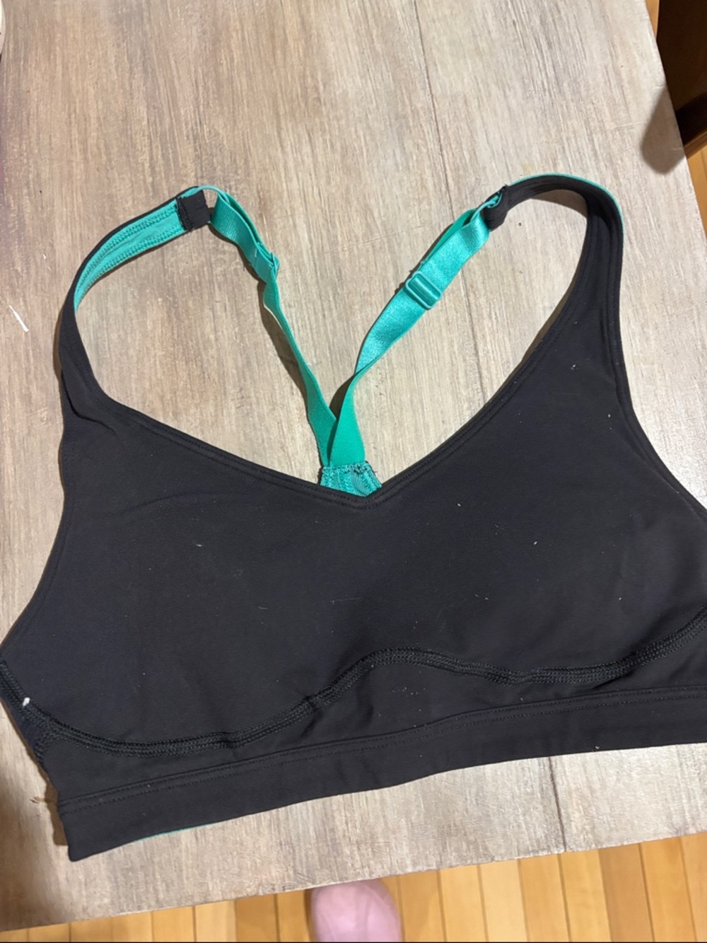Lucy Black Sports Bralette with Teal Straps